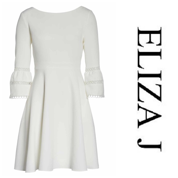 Eliza J Bateau-Neck Fit And Flare Dress - Picture 3 of 3